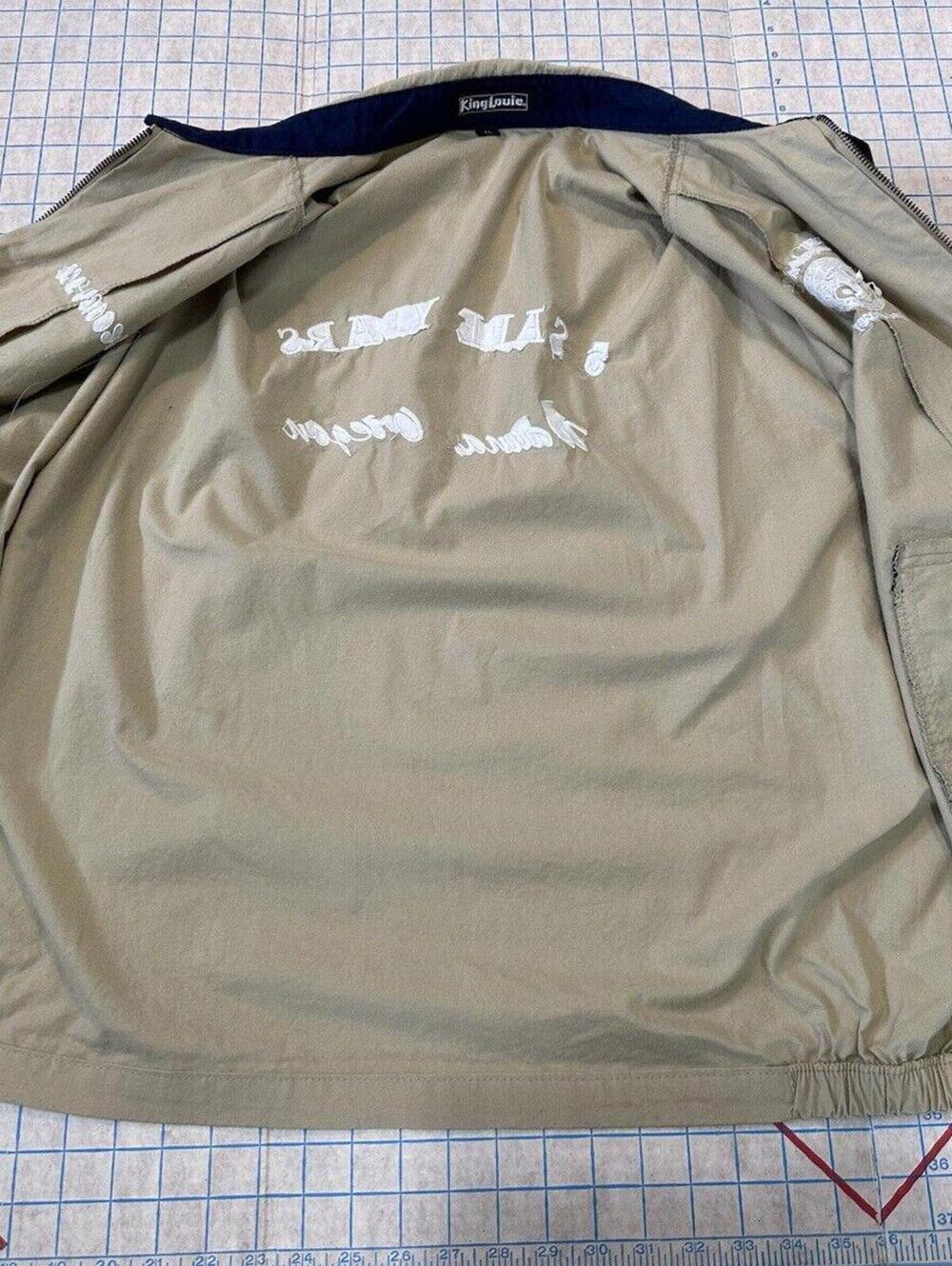 VTG Double Sided Herrington Bomber Jacket Mens XL Beige Scooby Doo Made USA 90s - Picture 12 of 15